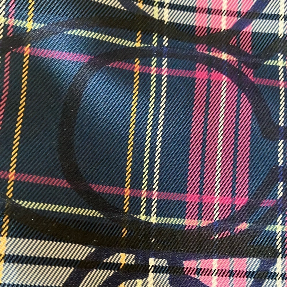 Coach: Navy & Pink Tartan Plaid Crossbody Bag- Silver Tone - Picture 3 of 16